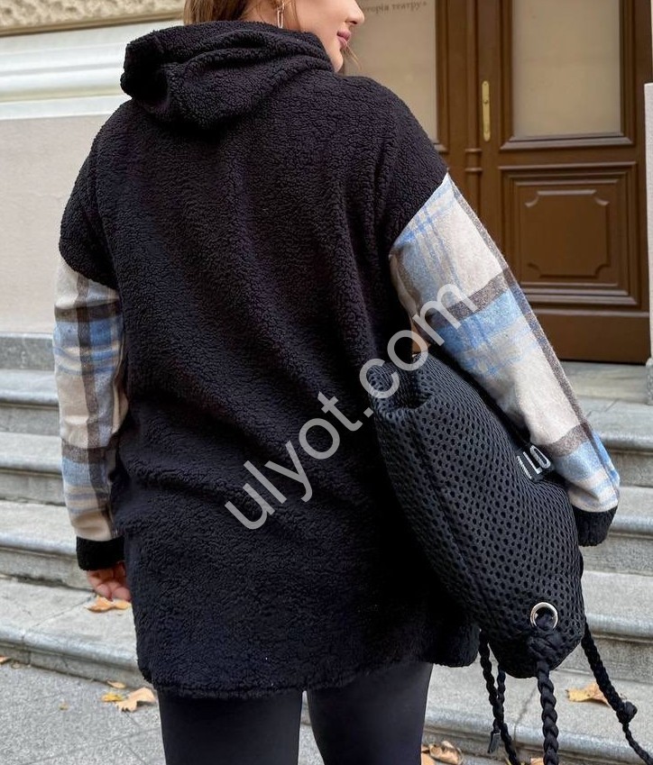 РУБАШКА (52-58) ЧЕРНЫЙ-КРАСНЫЙ 0346