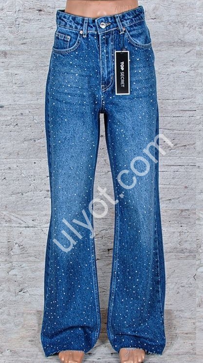ДЖИНСИ TOP SHOP (25-32) СТРАЗИ Т.СИНІЙ 6952