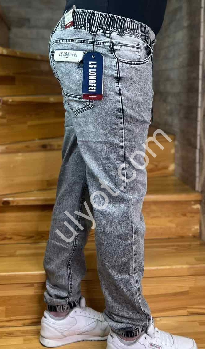 ДЖИНСЫ LONGFEI (29-38) МАНЖЕТ СЕРЫЙ 508