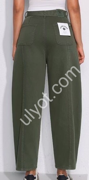 ДЖИНСЫ M.SARA (XS-XL) ХАКИ 1667-25