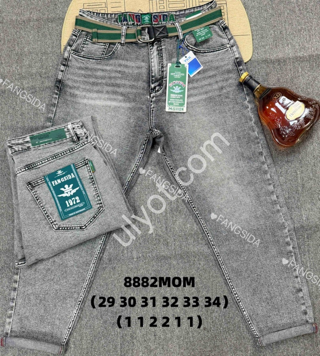 ДЖИНСЫ FANGSIDA (29-34) СЕРЫЙ 8882