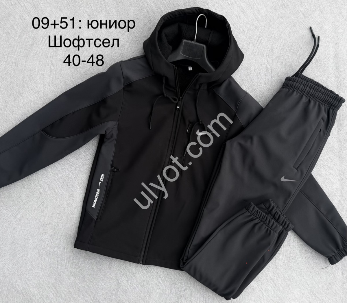СПОРТ.КОСТЮМ N02 (40-48) ФЛІС МАНЖЕТ ЧОРНИЙ+СІРИЙ 09+51
