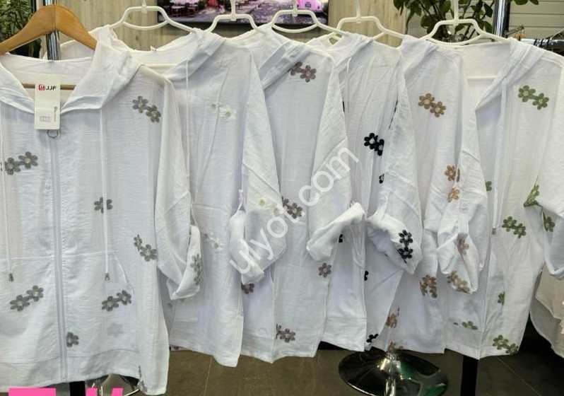 КОФТА JJF (XL-4XL) КВІТИ СІРІ 2395