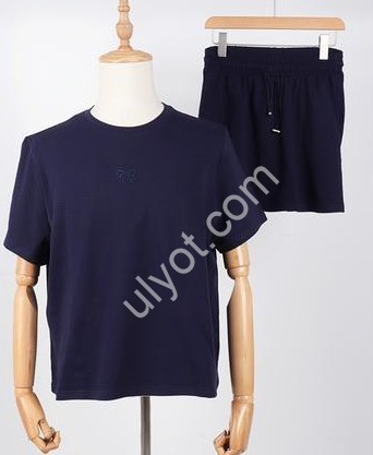 КОСТЮМ JJF (L-4XL) ШОРТЫ-ЮБКА БЕЖ 8832