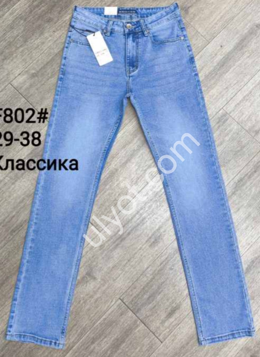 ДЖИНСЫ (29-38) ГОЛУБОЙ F802