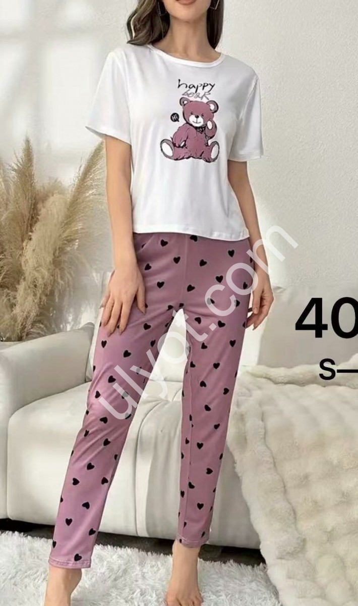 ПИЖАМА (S-2XL) ПУДРА 402