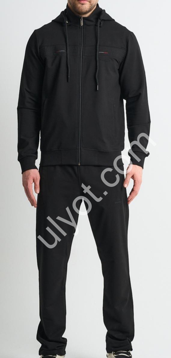 СПОРТ.КОСТЮМ (4XL-6XL) ПРЯМИЙ ЧОРНИЙ 21005