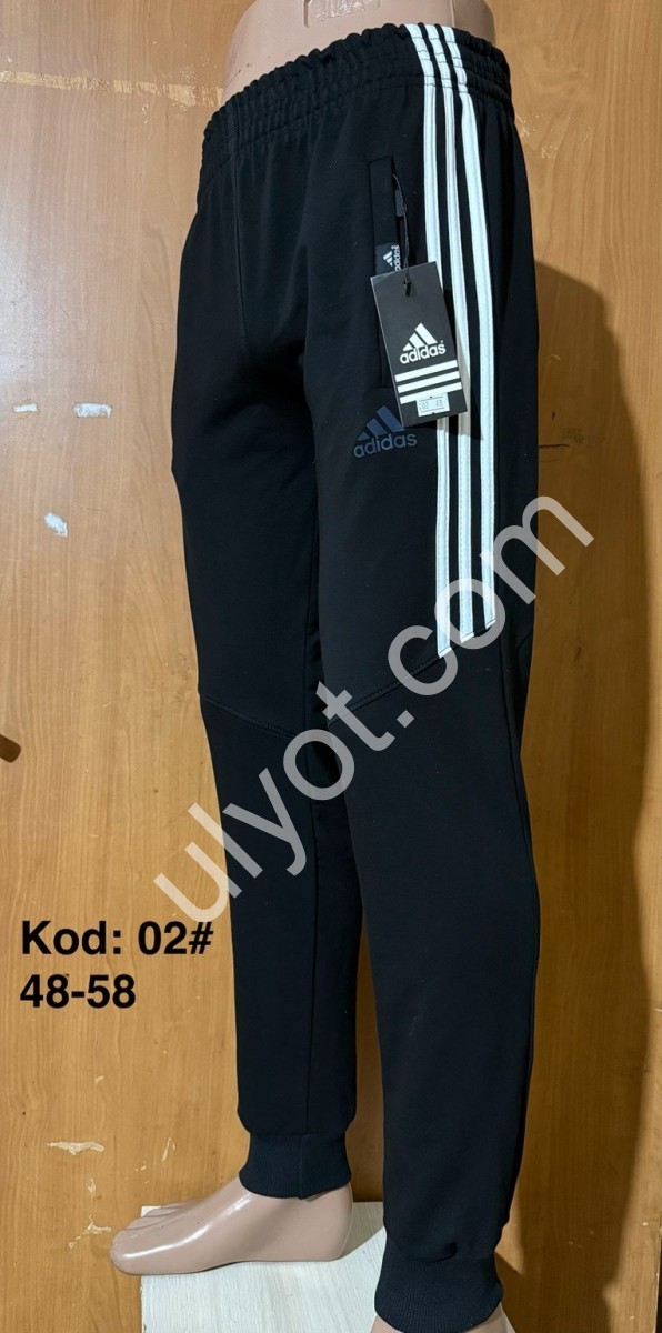 СПОРТ.ШТАНЫ A01 (48-58) МАНЖЕТ ЧЕРНЫЙ 02