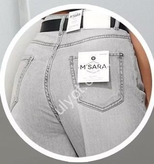 ДЖИНСЫ M.SARA (XS-XL) СЕРЫЙ 1579-E