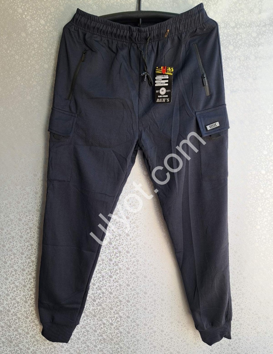 ШТАНЫ (М-3XL) МАНЖЕТ Т.СИНИЙ 2817