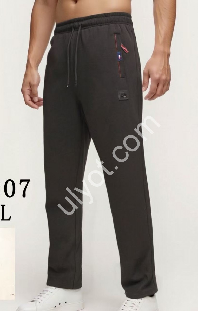 ШТАНЫ (М-3XL) ПРЯМОЙ ЧЕРНЫЙ 2807