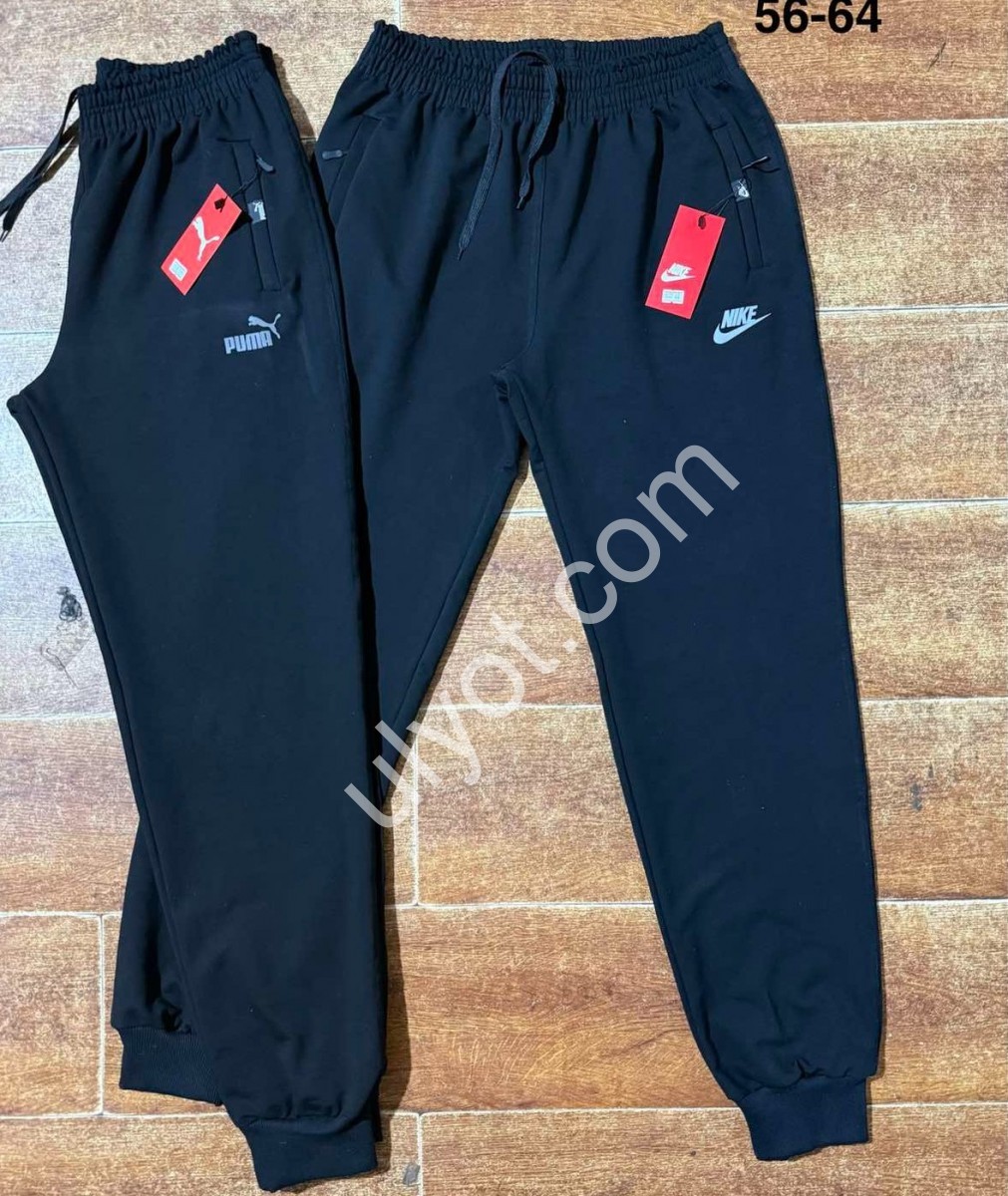 СПОРТ.ШТАНЫ P15 (56-64) МАНЖЕТ ЧЕРНЫЙ 002