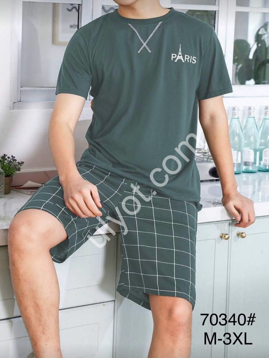ПИЖАМА (M-3XL) ЗЕЛЕНЫЙ 70340