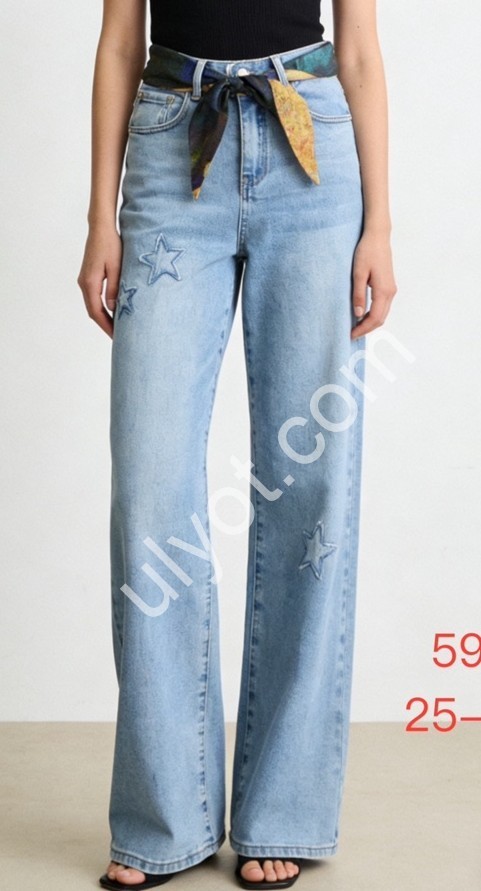 ДЖИНСЫ DENIM NEW (25-30) ГОЛУБОЙ 595