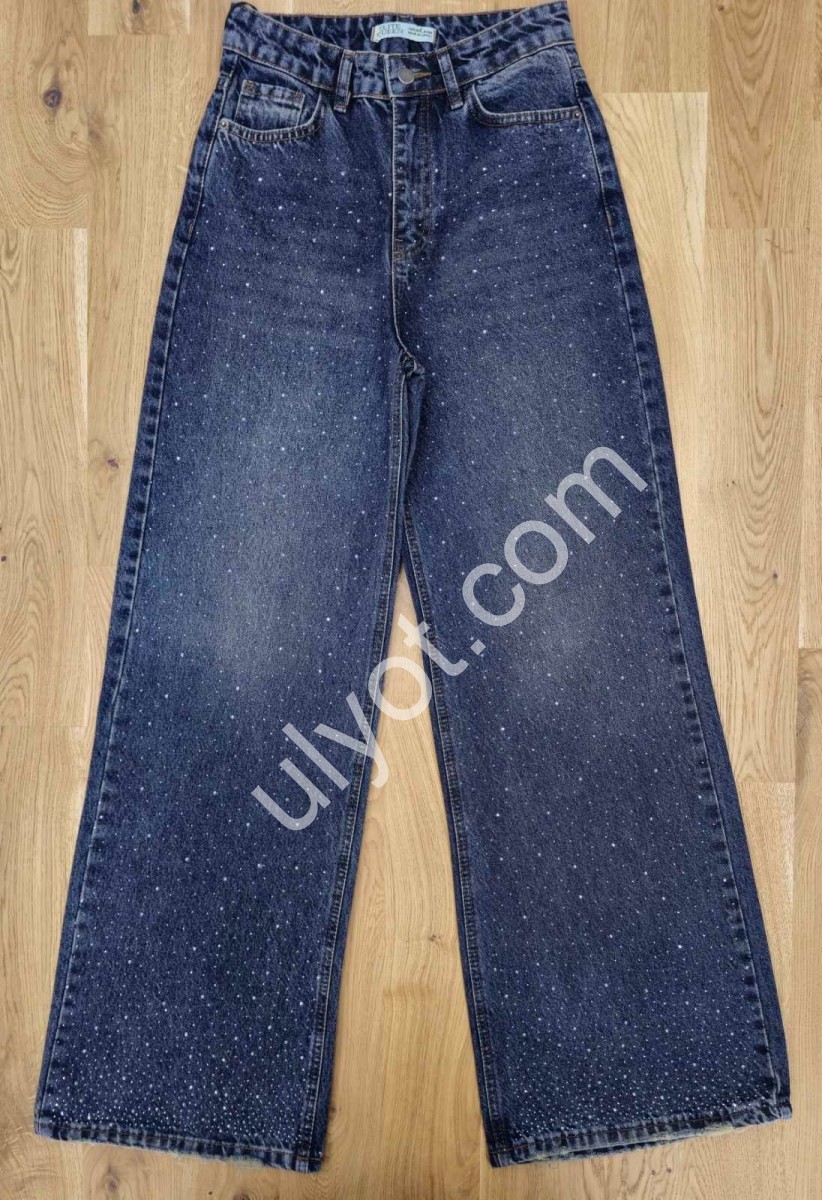 ДЖИНСЫ ELITE QUEEN (25-30) СТРАЗЫ Т.СИНИЙ 1312/T-1-216