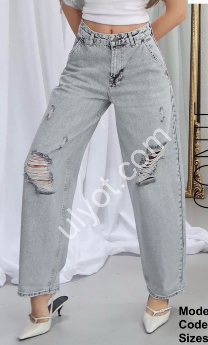 ДЖИНСЫ ZEO BASIC (34-42) СЕРЫЙ 5363