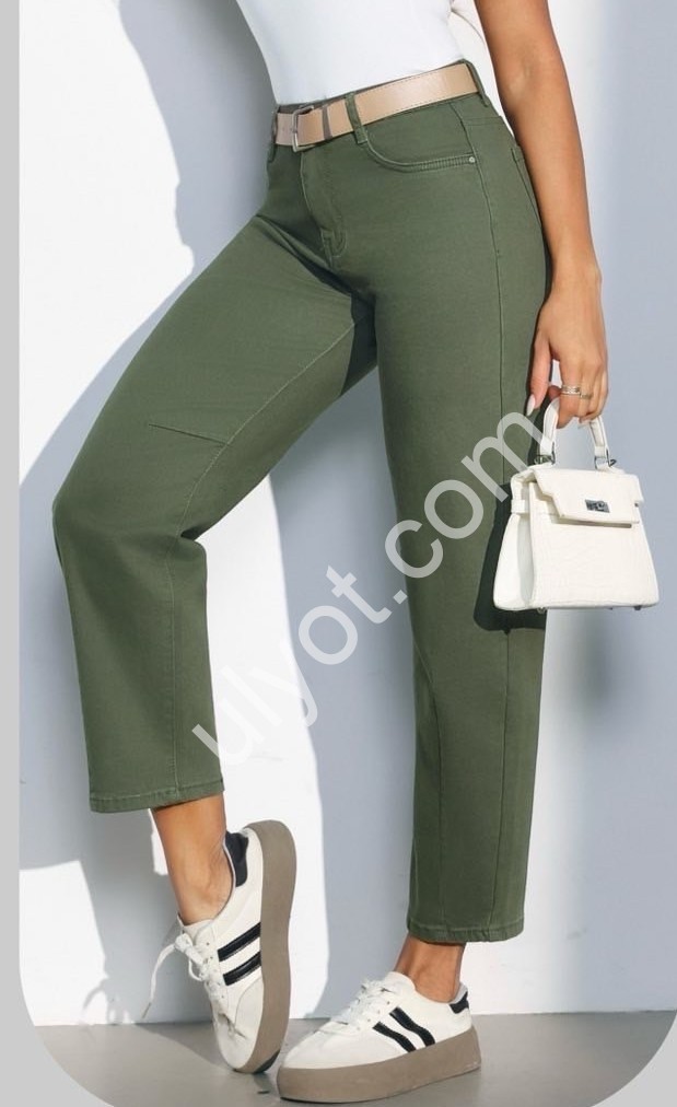 ДЖИНСЫ M.SARA (XS-XL) ХАКИ 1698-25