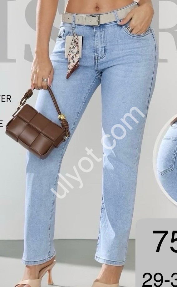 ДЖИНСЫ M.SARA (30-38) ГОЛУБОЙ 7550-6