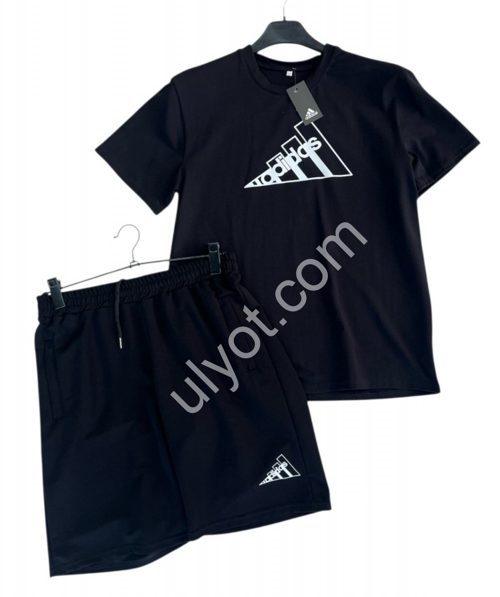 КОСТЮМ A01 (46-54) ЧОРНИЙ+БІЛИЙ НАПИС