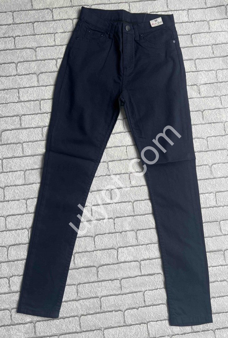 ДЖИНСЫ (S-XL) ЧЕРНЫЙ 