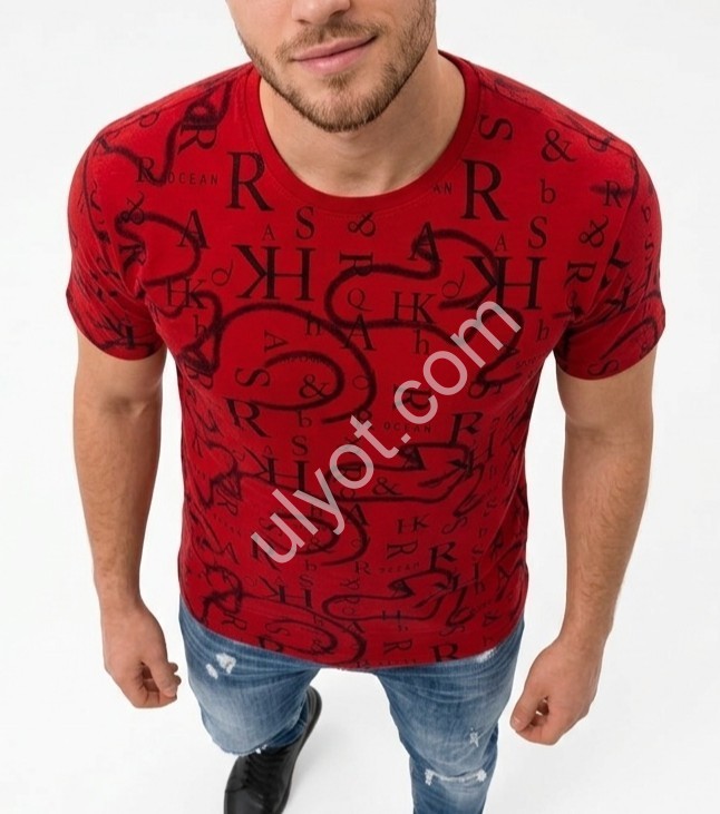 ФУТБОЛКА BİGLİVER (M-2XL) КРАСНЫЙ 5579