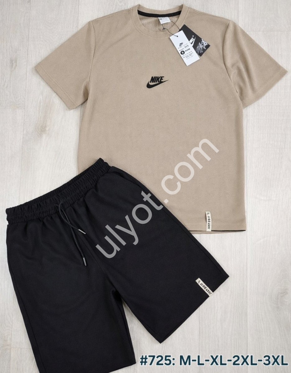 СПОРТ. КОСТЮМ N02 (M-3XL) БІЖ+ЧОРНИЙ 725