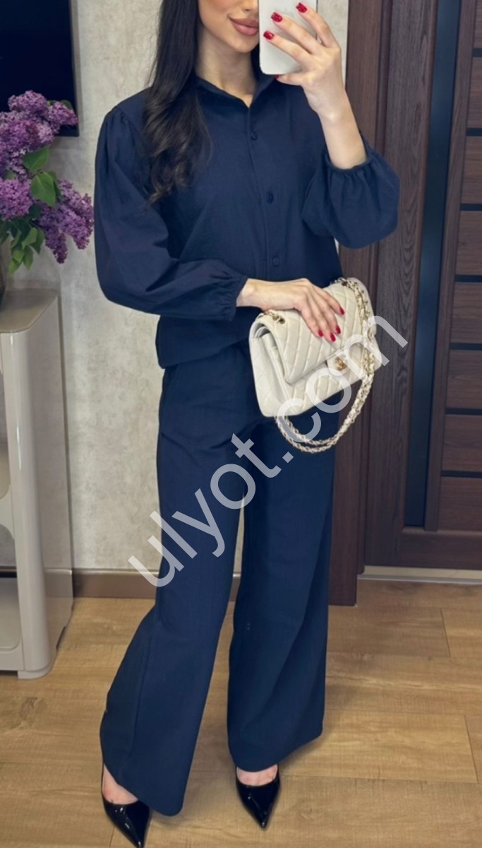 КОСТЮМ (42-48) ПРЯМОЙ ЧЕРНЫЙ 113