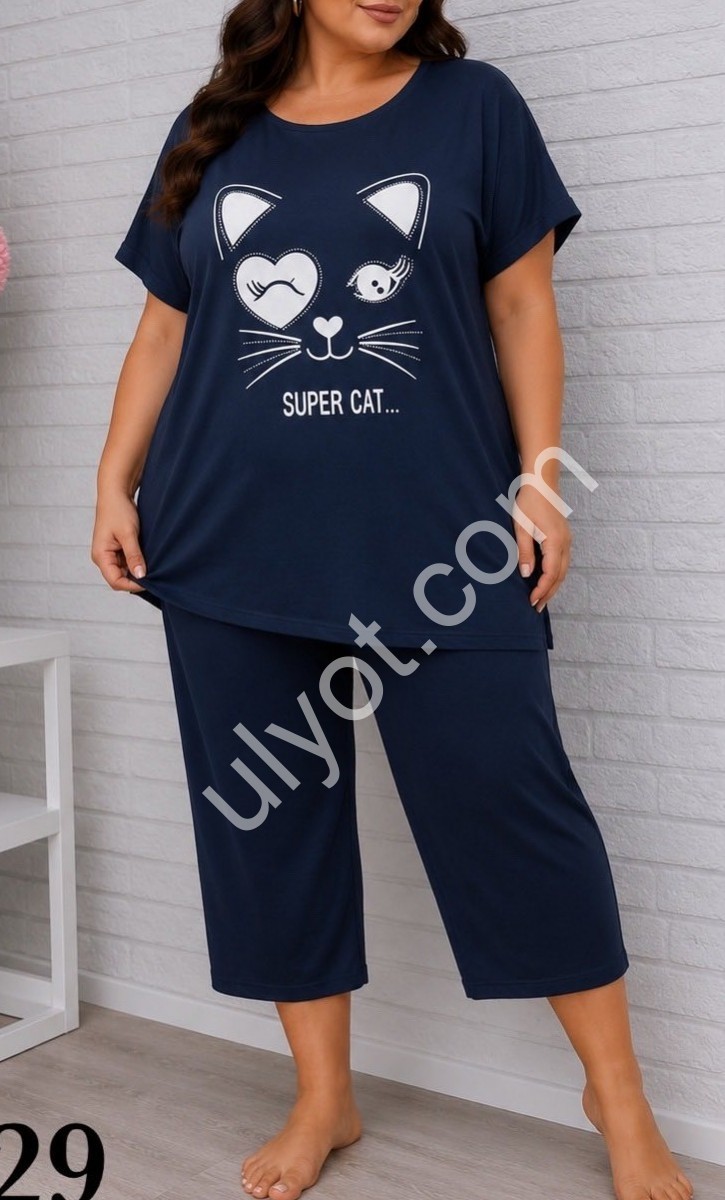 КОСТЮМ (XL-4XL) КОШКА Т.СИНИЙ 4429