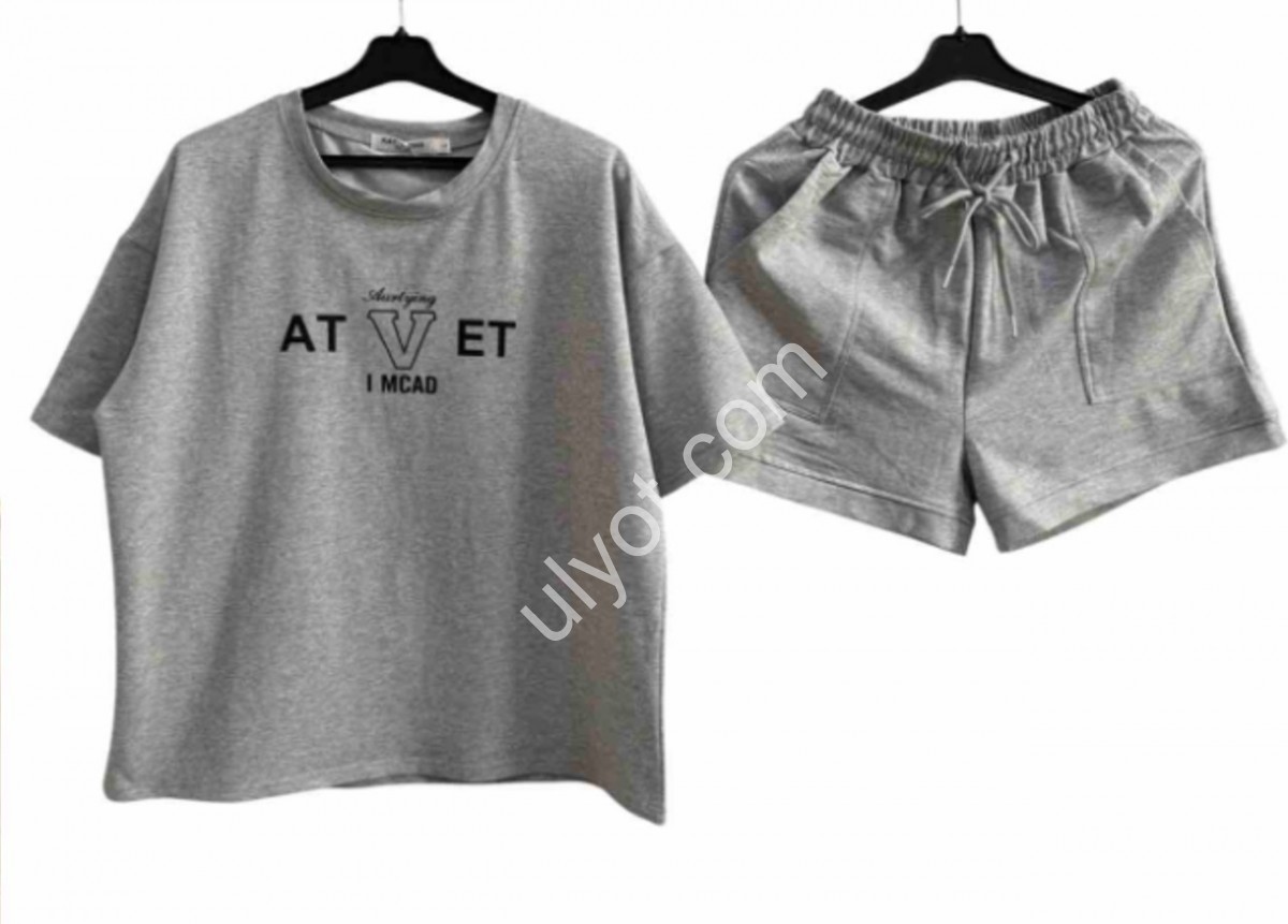 КОСТЮМ (M-XL) СЕРЫЙ 1088
