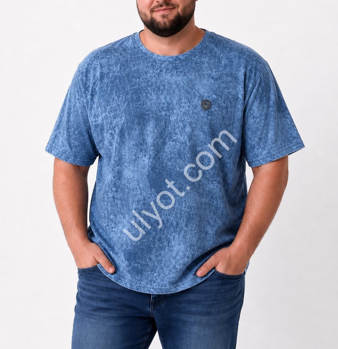 ФУТБОЛКА BIGLIVER (3XL-6XL) БЛАКИТНИЙ 5575
