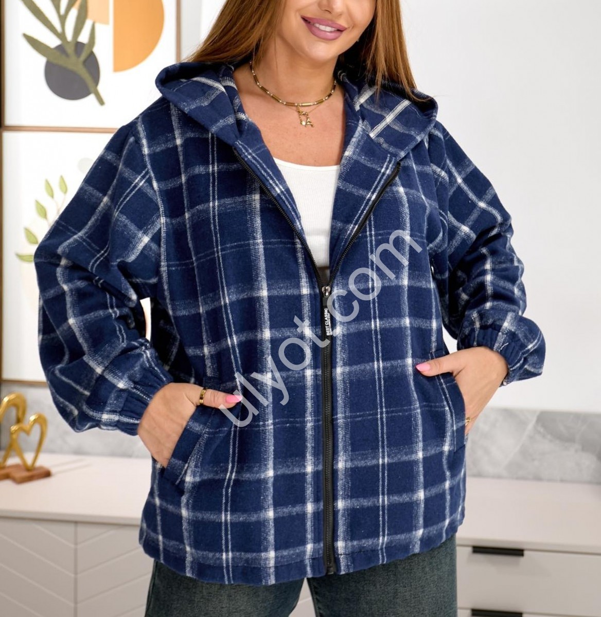 РУБАШКА JJF (L-4XL) ЧЕРНЫЙ+БЕЛЫЙ 8872