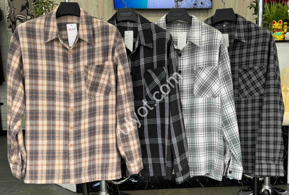 Сорочка (XL-4XL) Т.СІРИЙ+ЧОРНИЙ 7761