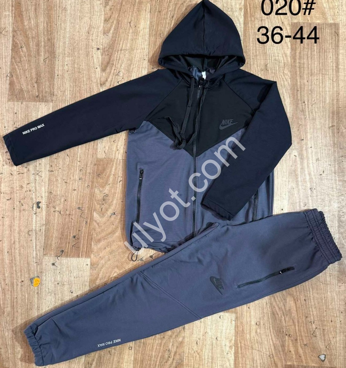 КОСТЮМ N02 (36-44) МАНЖЕТ СЕРЫЙ+ЧЕРНЫЙ 020