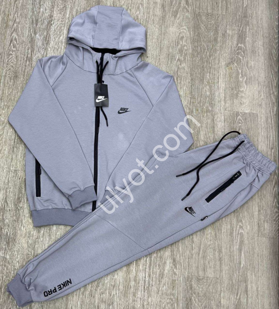 СПОРТ.КОСТЮМ N02 (M-3XL) МАНЖЕТ СВ.СЕРЫЙ 307