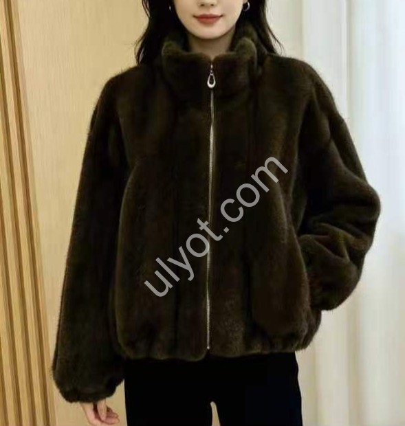 ПОЛУШУБОК (M-XL) КОРИЧНЕВЫЙ 8008