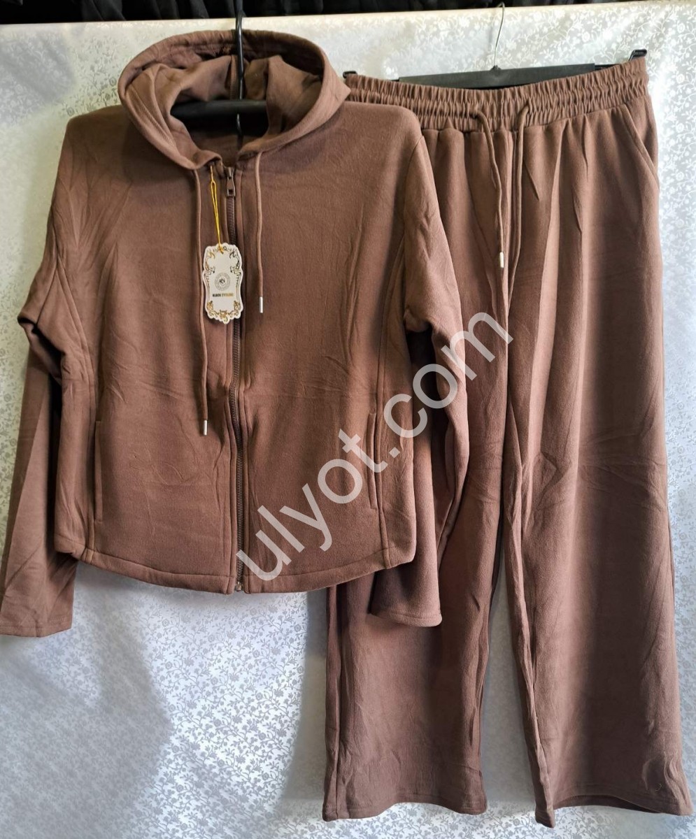 СПОРТ.КОСТЮМ (S-2XL) ПРЯМОЙ КОРИЧНЕВЫЙ 2098