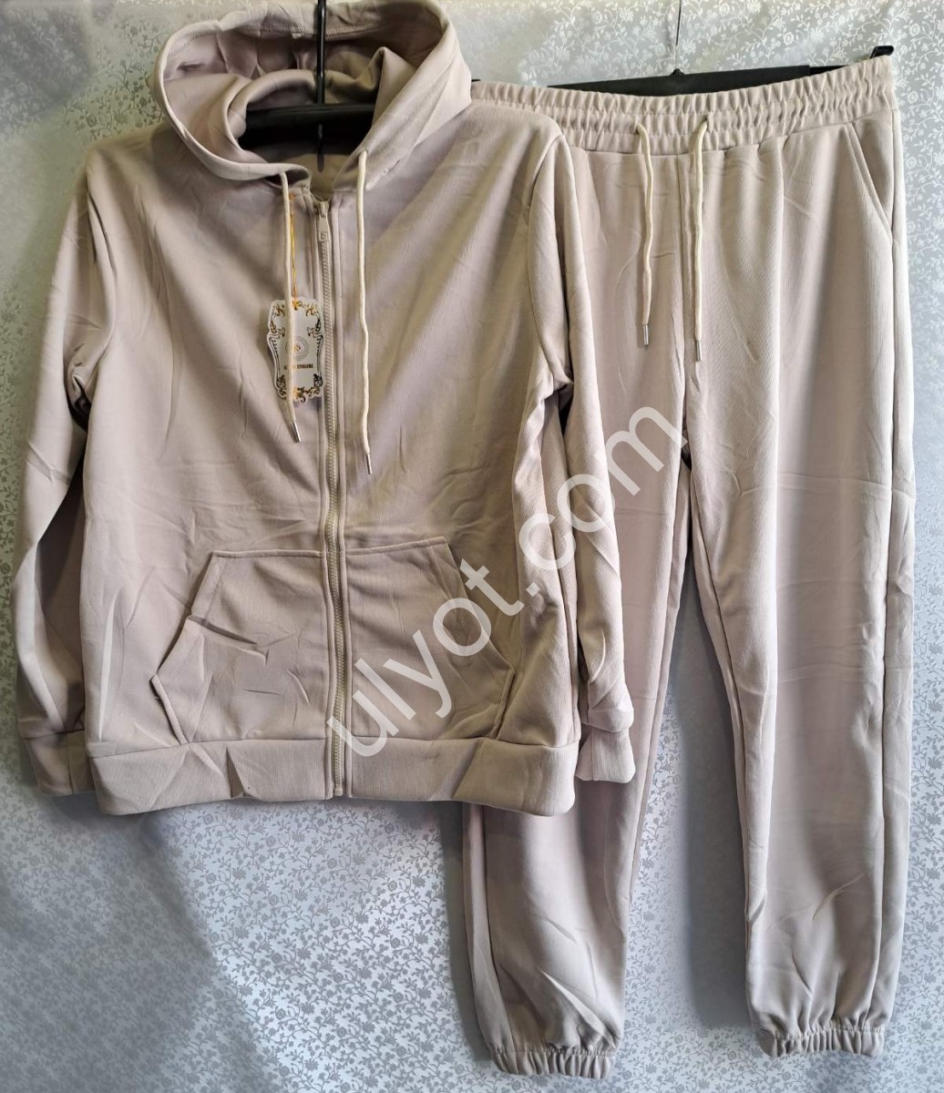 СПОРТ.КОСТЮМ (S-2XL) МАНЖЕТ КРЕМ 2093
