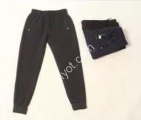 СПОРТ.ШТАНИ (M-3XL) ФЛІС МАНЖЕТ СІРИЙ 2556