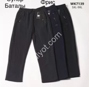 СПОРТ.ШТАНИ (5XL-9XL) ФЛІС ПРЯМИЙ ЧОРНИЙ 7139
