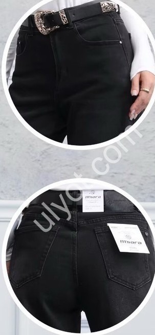 ДЖИНСЫ M.SARA (XS-XL) ЧЕРНЫЙ 109-A