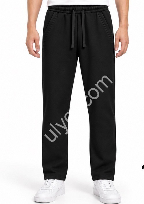 СПОРТ.ШТАНЫ (M-3XL) ФЛИС ПРЯМОЙ ЧЕРНЫЙ 289