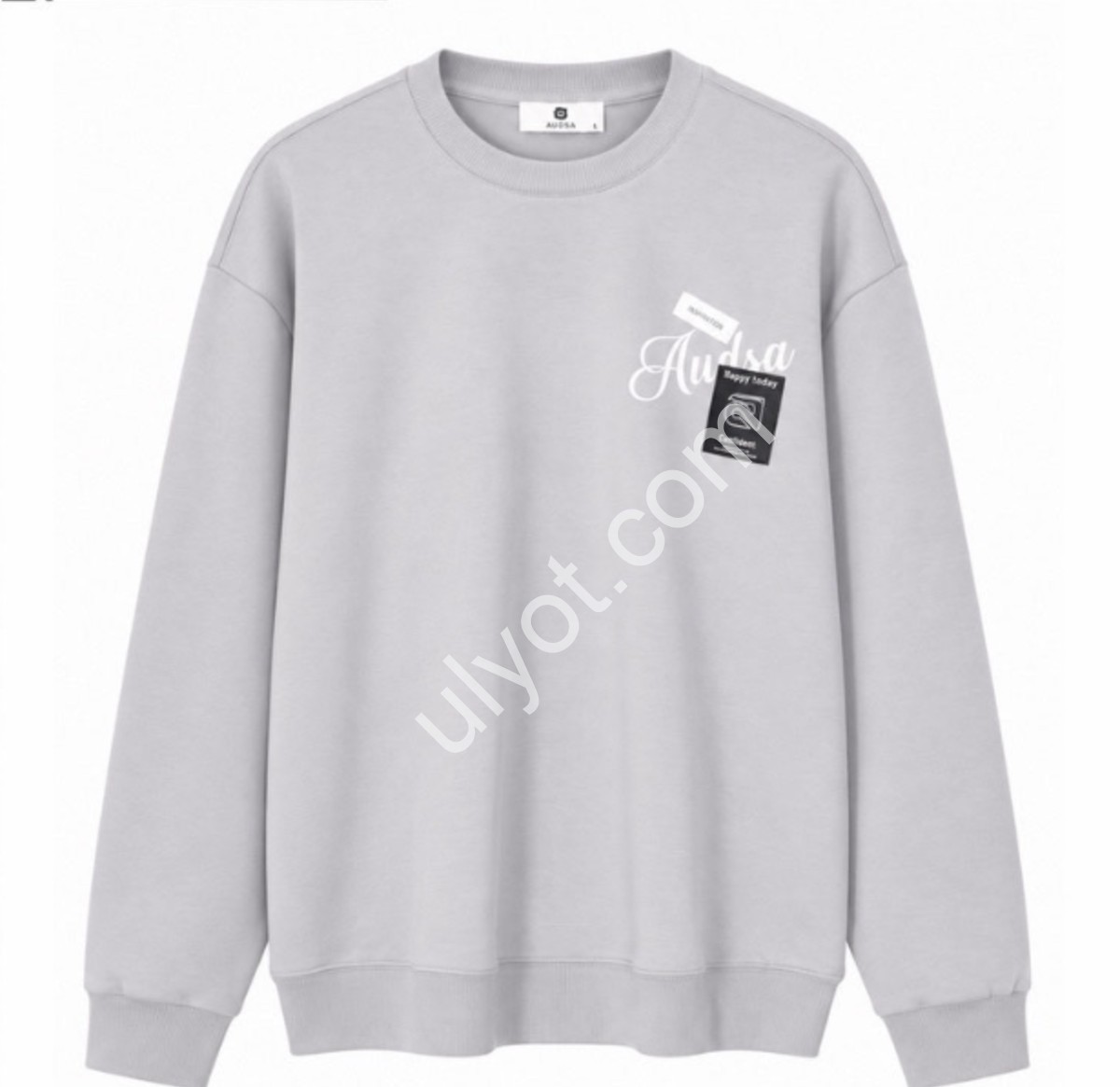 СВИТШОТ AUDSA (S-2XL) СВ.СЕРЫЙ 0009