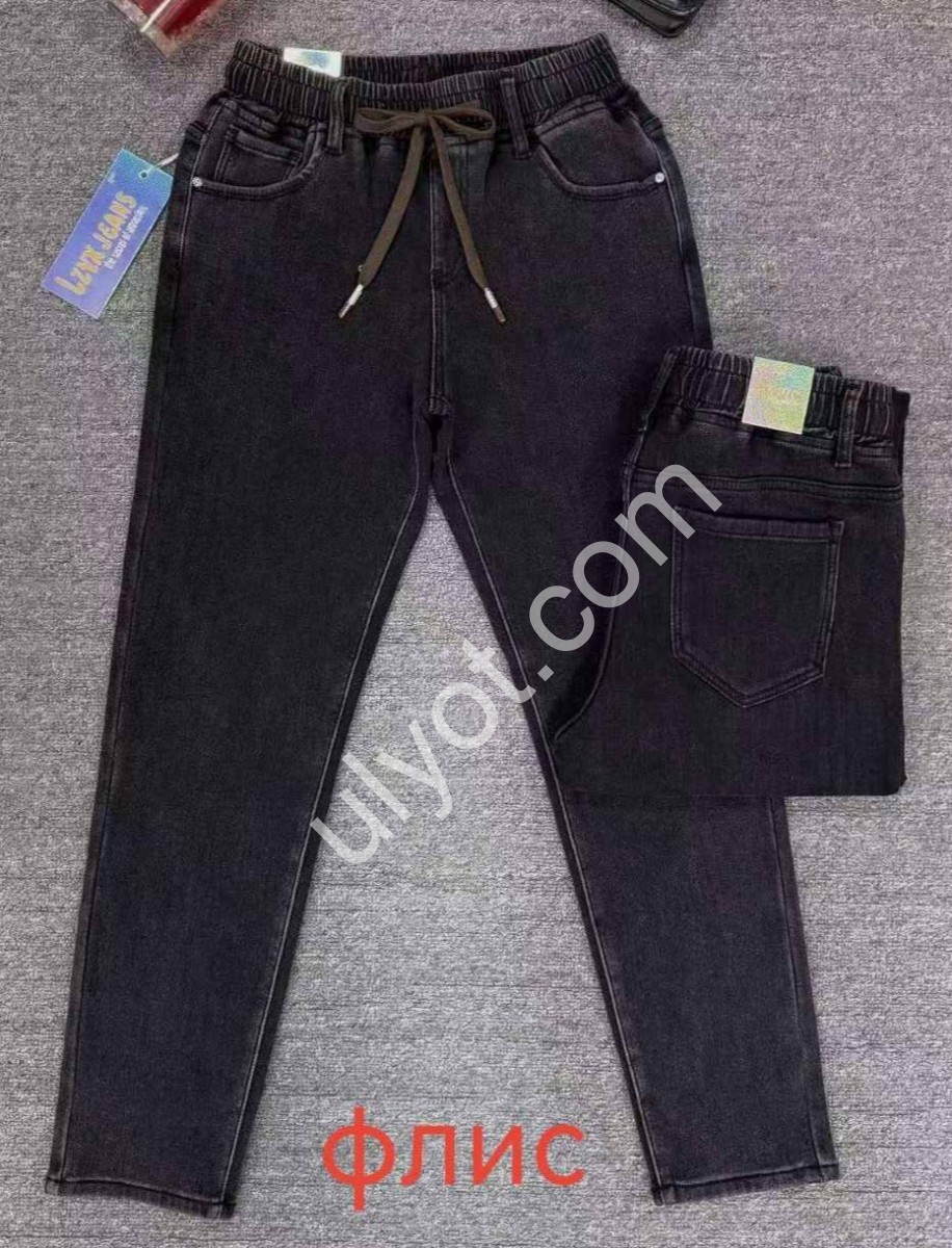 ДЖИНСЫ LZYX (28-33) ФЛИС ГРАФИТ 88306