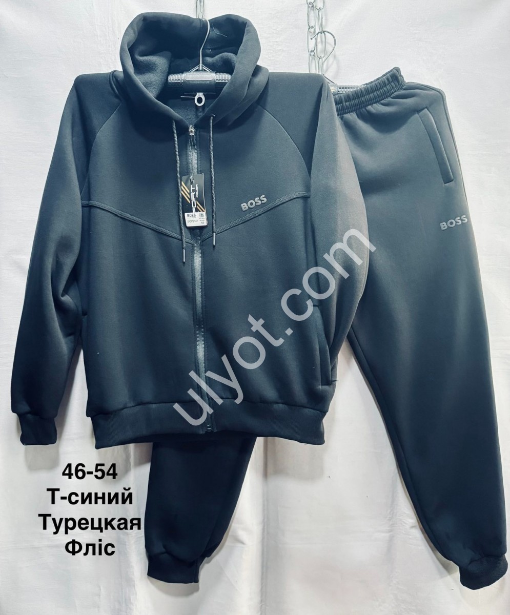 СПОРТ.КОСТЮМ BOSS (46-54) ФЛИС МАНЖЕТ Т.СИНИЙ 