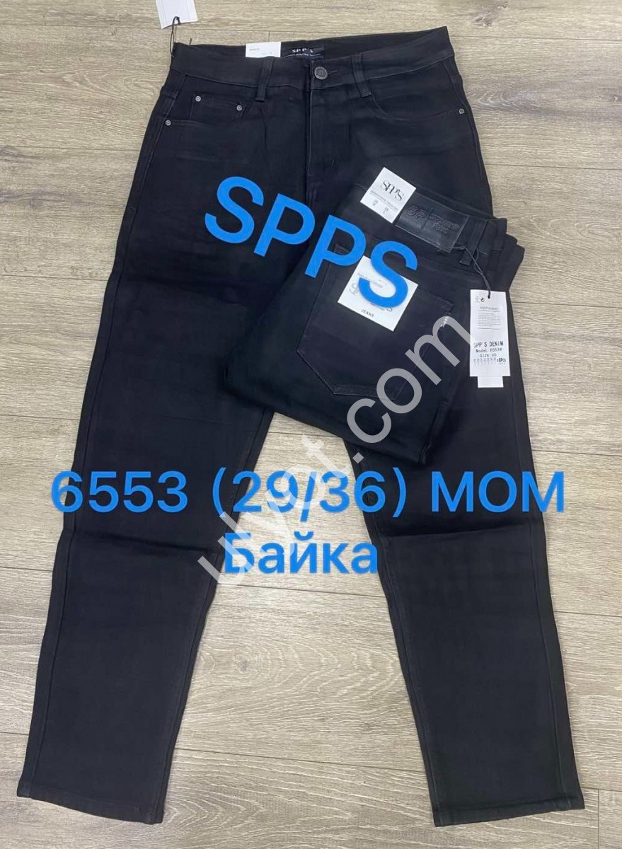 ДЖИНСЫ SPPS (29-36) БАЙКА ЧЕРНЫЙ 6553