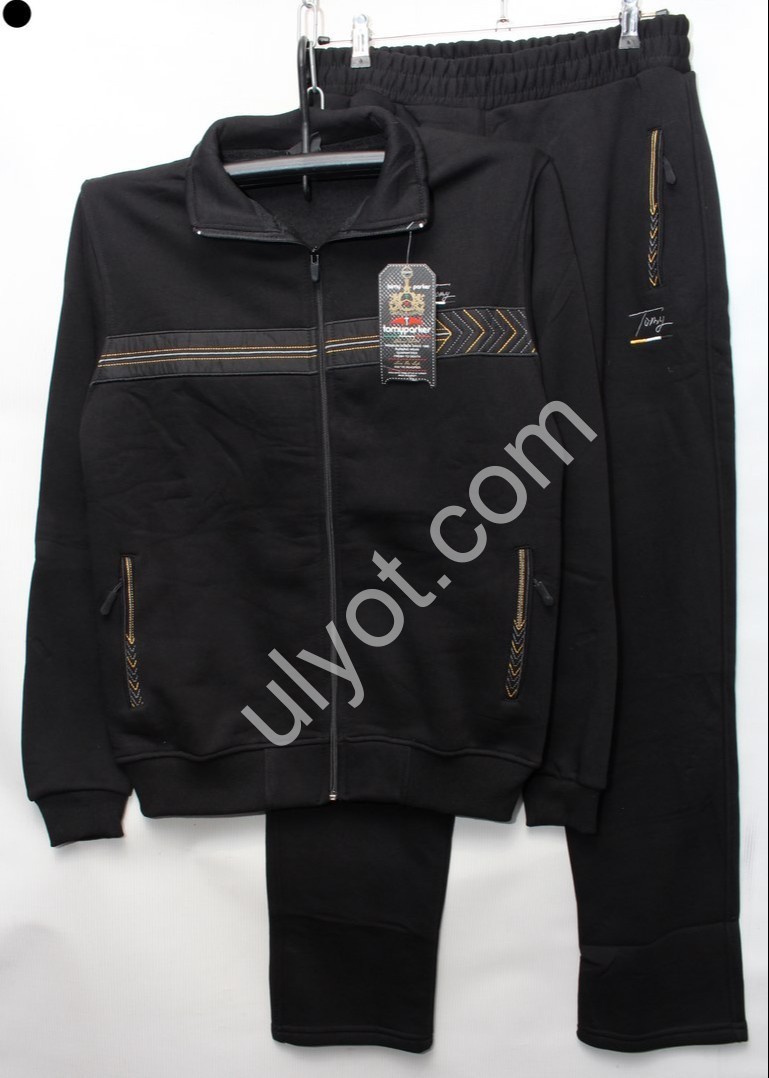 CПОРТ.КОСТЮМ (L-3XL) БАЙКА ПРЯМОЙ ЧЕРНЫЙ 6281