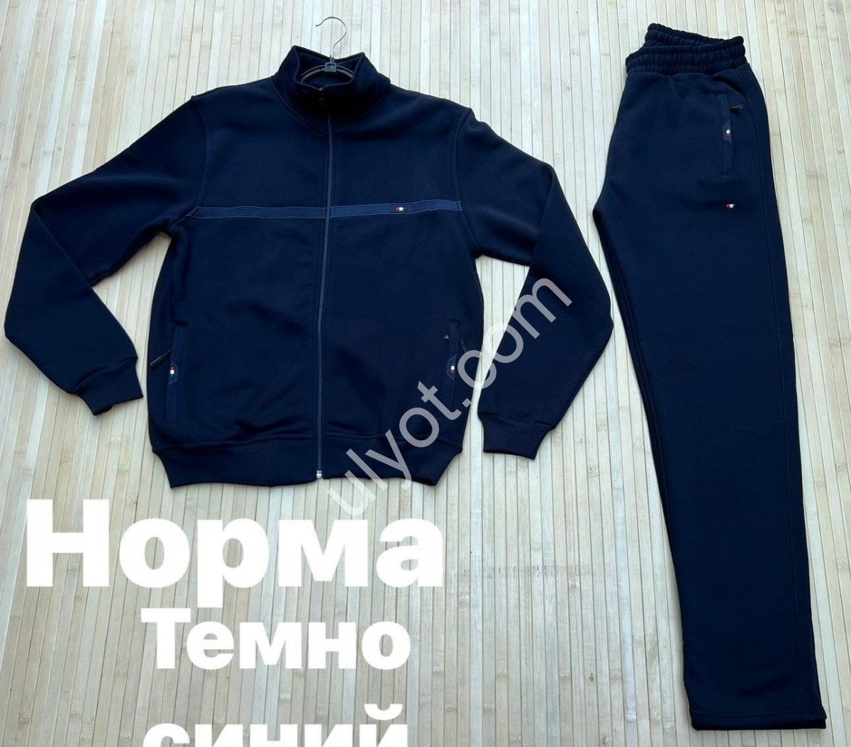CПОРТ.КОСТЮМ (M-2XL) БАЙКА ПРЯМОЙ Т.СИНИЙ 5846
