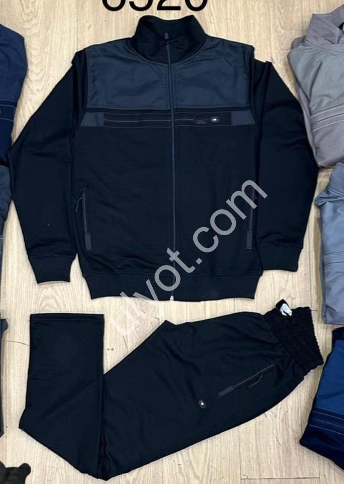 CПОРТ.КОСТЮМ ТОМ ПАРКЕР (L-3XL) БАЙКА ПРЯМОЙ ЧЕРНЫЙ 6520
