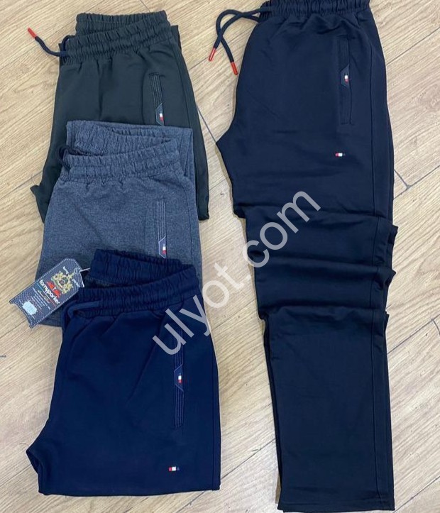 ШТАНЫ (M-2XL) БАЙКА МАНЖЕТ ЧЕРНЫЙ 5847