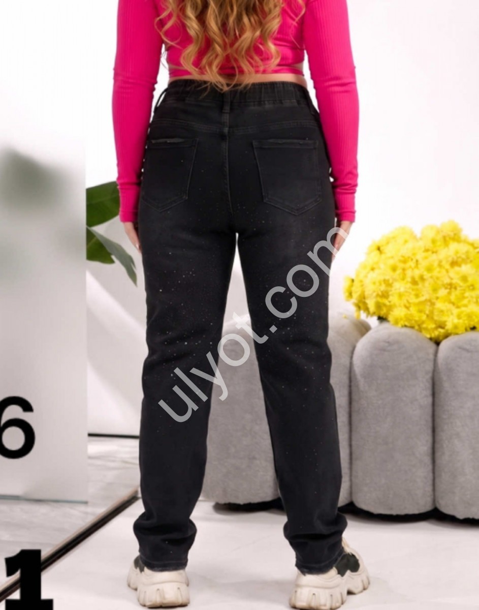ДЖИНСЫ LIANA (30-36) КАМНИ ЧЕРНЫЙ 7001